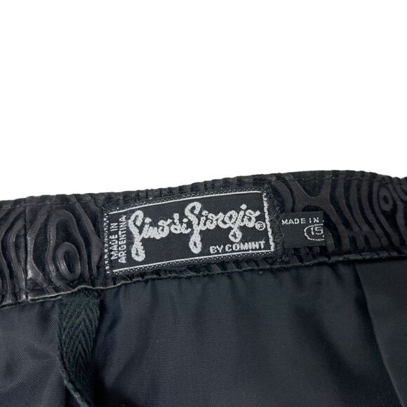 Vintage 80's Gino di Giorgio Black Leather Embossed New Wave Knee Length Skirt L - Picture 7 of 10